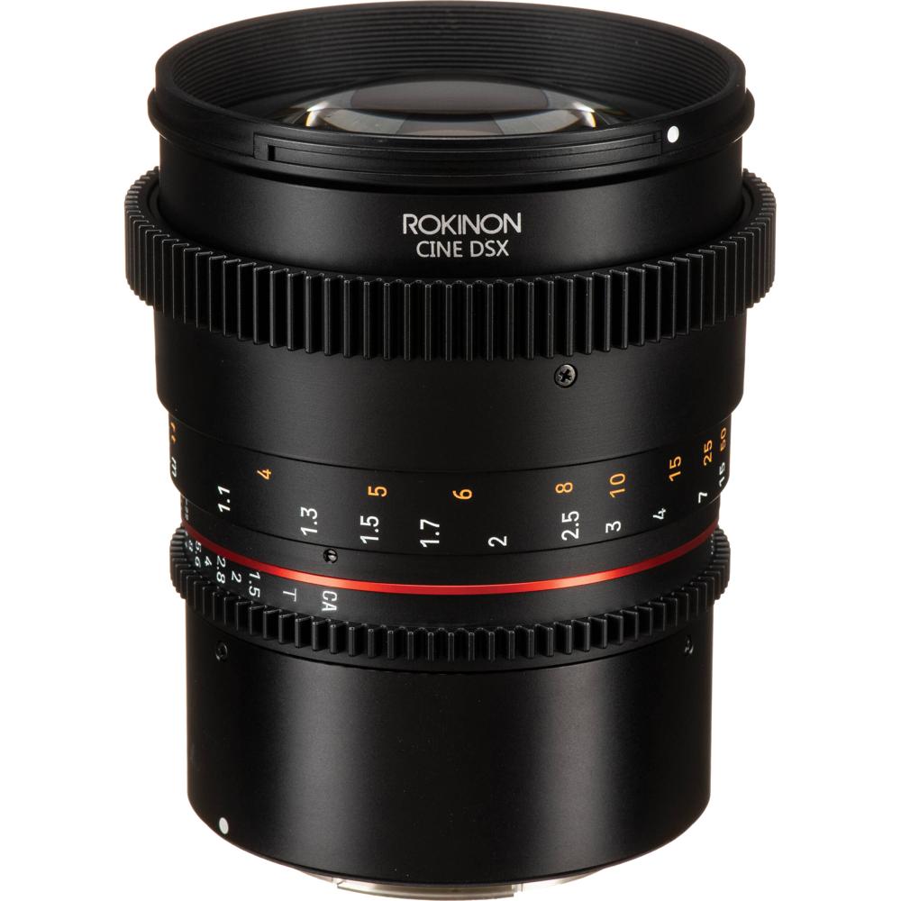 Rokinon 85mm T1.5 DSX Cine Lens - Montura Canon RF, Iris de 9 Palas, Sellado contra Climas