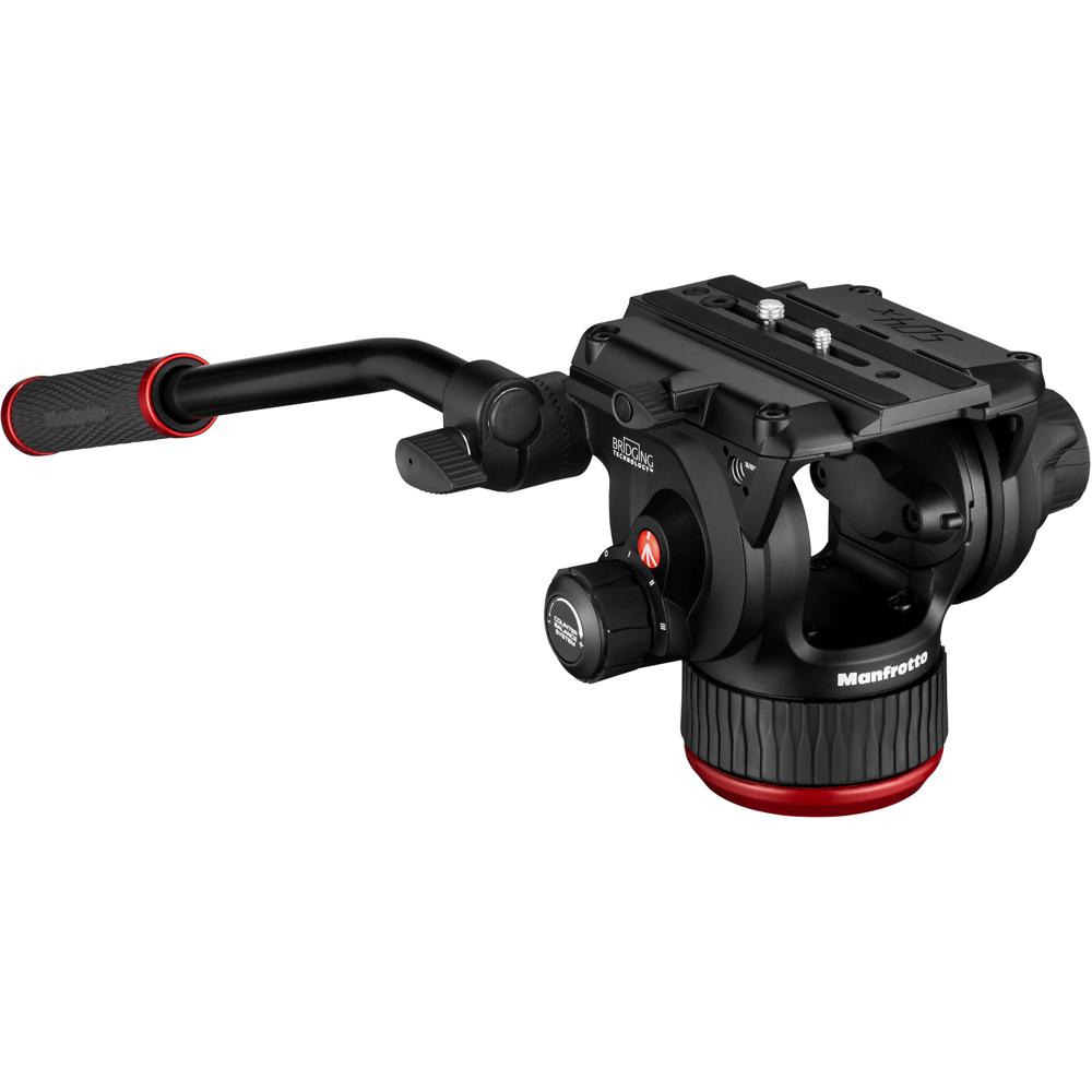 Manfrotto Cabezal de Video Fluido 504X con Base Plana - Carga Máxima de 26.5 lb, Sistema