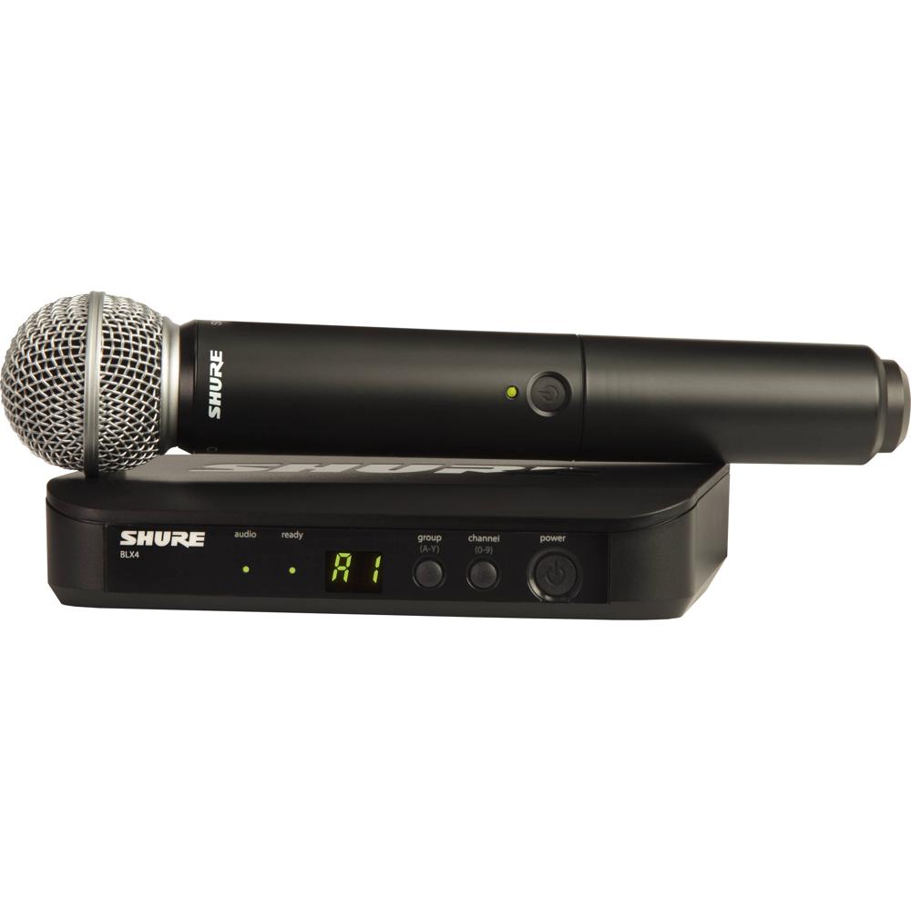 Shure BLX24/SM58 Sistema Inalámbrico de Micrófono de Mano con Cápsula SM58, 123 Frecuen