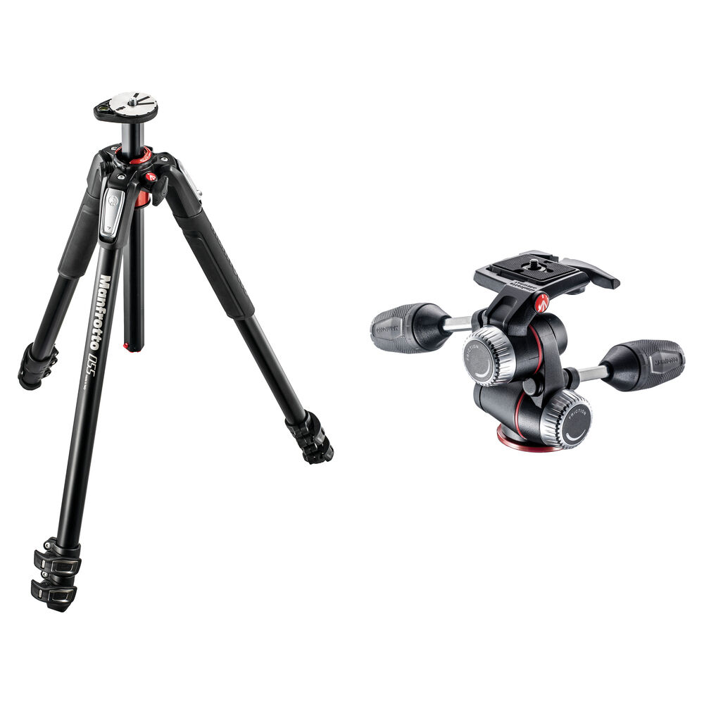 Manfrotto Trípode de Aluminio MT055XPRO3 con Cabezal Panorámico XPRO de 3 Vías, Capacid