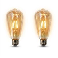 Pack x2 Foco Decorativo LED Tipo Pera Filamento Vintage 8W E27 Luz Cálida Extraled
