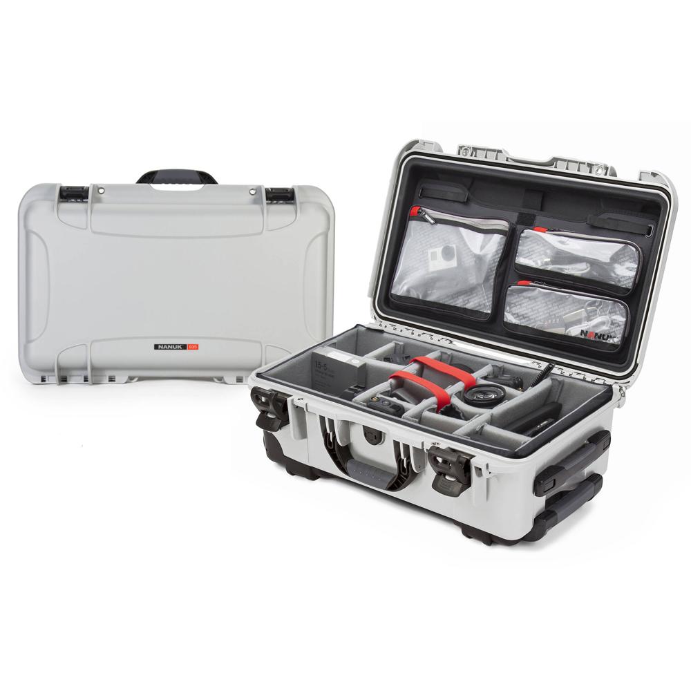 Nanuk 935 Maleta Dura Impermeable con Ruedas para Fotografía y Video - 28.5L, Color Plata