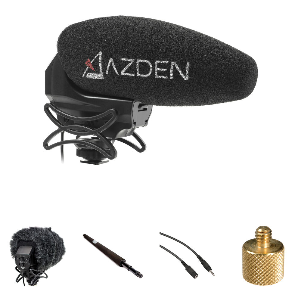 Azden SMX-30 Kit de Micrófono Shotgun con Boompole y Accesorios