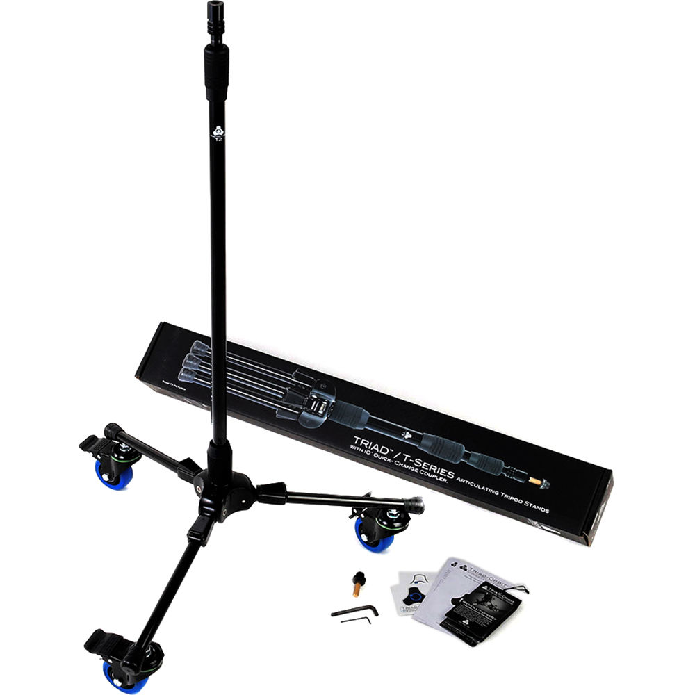 Triad-Orbit T2C Tripod Stand con Ruedas, Altura Máxima 199.4 cm, Ajuste por Clutch, Compa