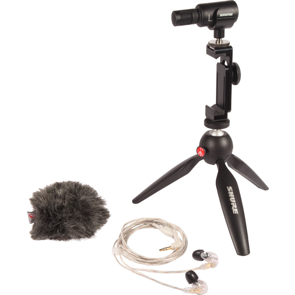 Shure MV88+ Kit de Videografía Portátil con Auriculares SE215 y Windjammer