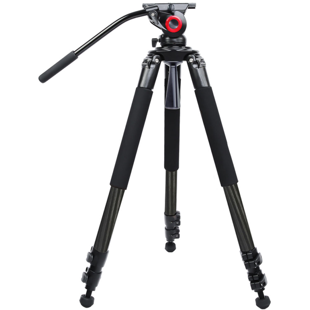 Miliboo Trípode Portátil MTT701B con Cabezal Fluido de Carbono, Altura Máx. 66.9""