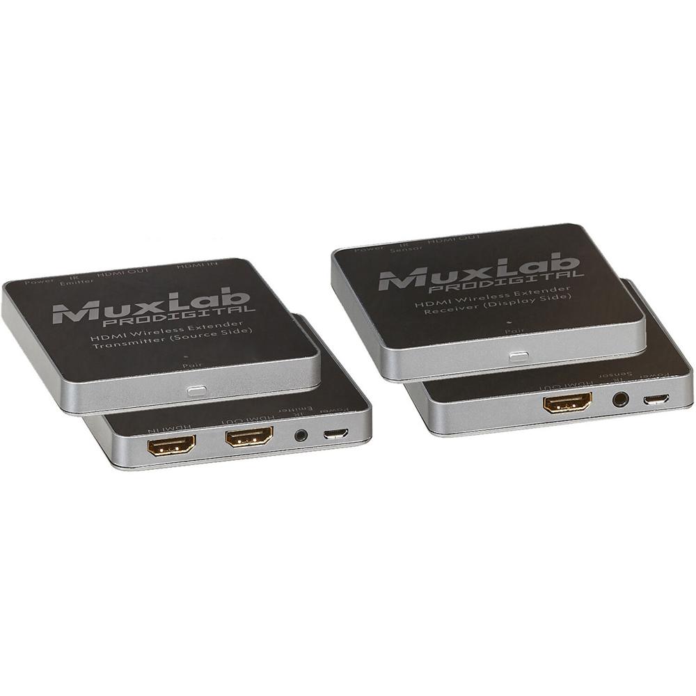 MuxLab Kit Extensor Inalámbrico HDMI 1080p - Transmisión hasta 100' - Soporta hasta 4 Re