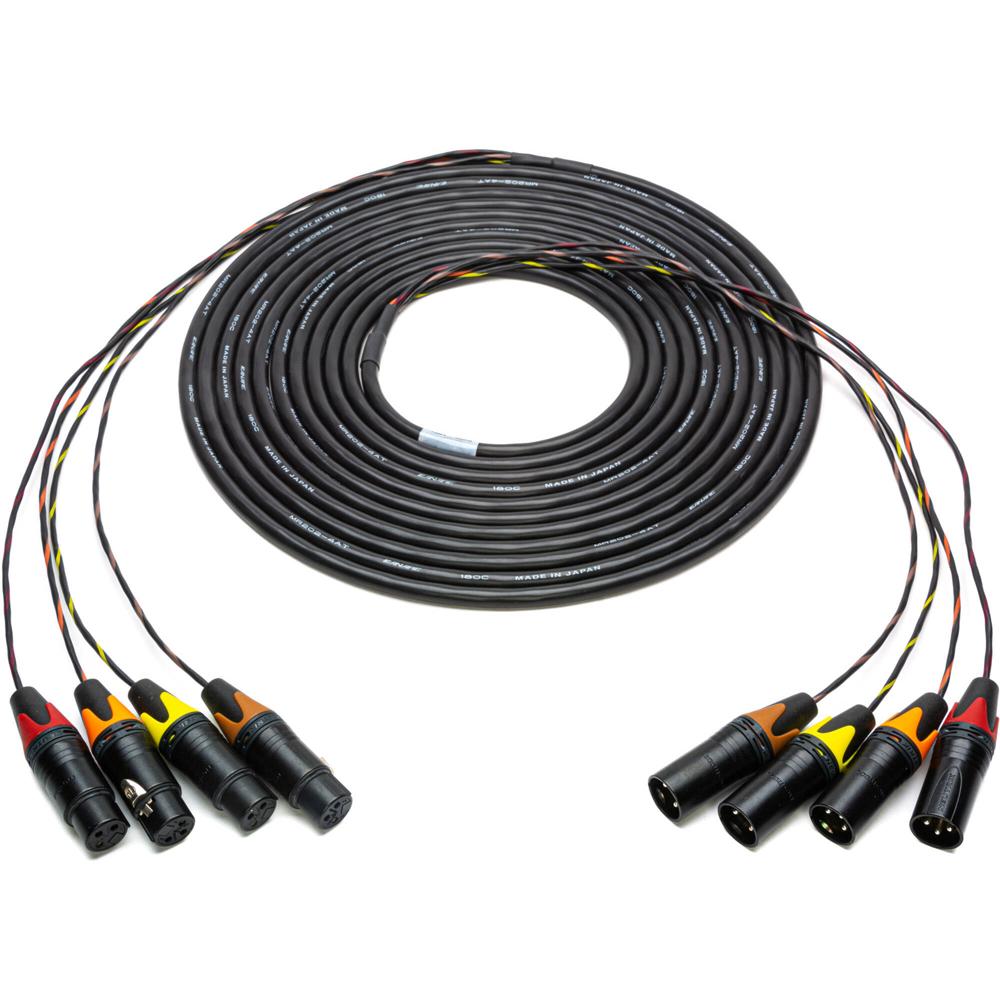 Sescom Snake de Audio XLR 4 Canales 300' con Conectores Neutrik y Cable Canare 25 AWG