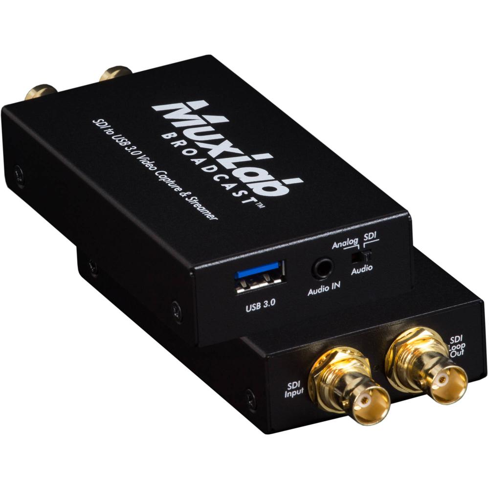MuxLab Capturador de Video SDI a USB 3.0 1080p60 con Salida de Bucle y Puerto de Micrófon