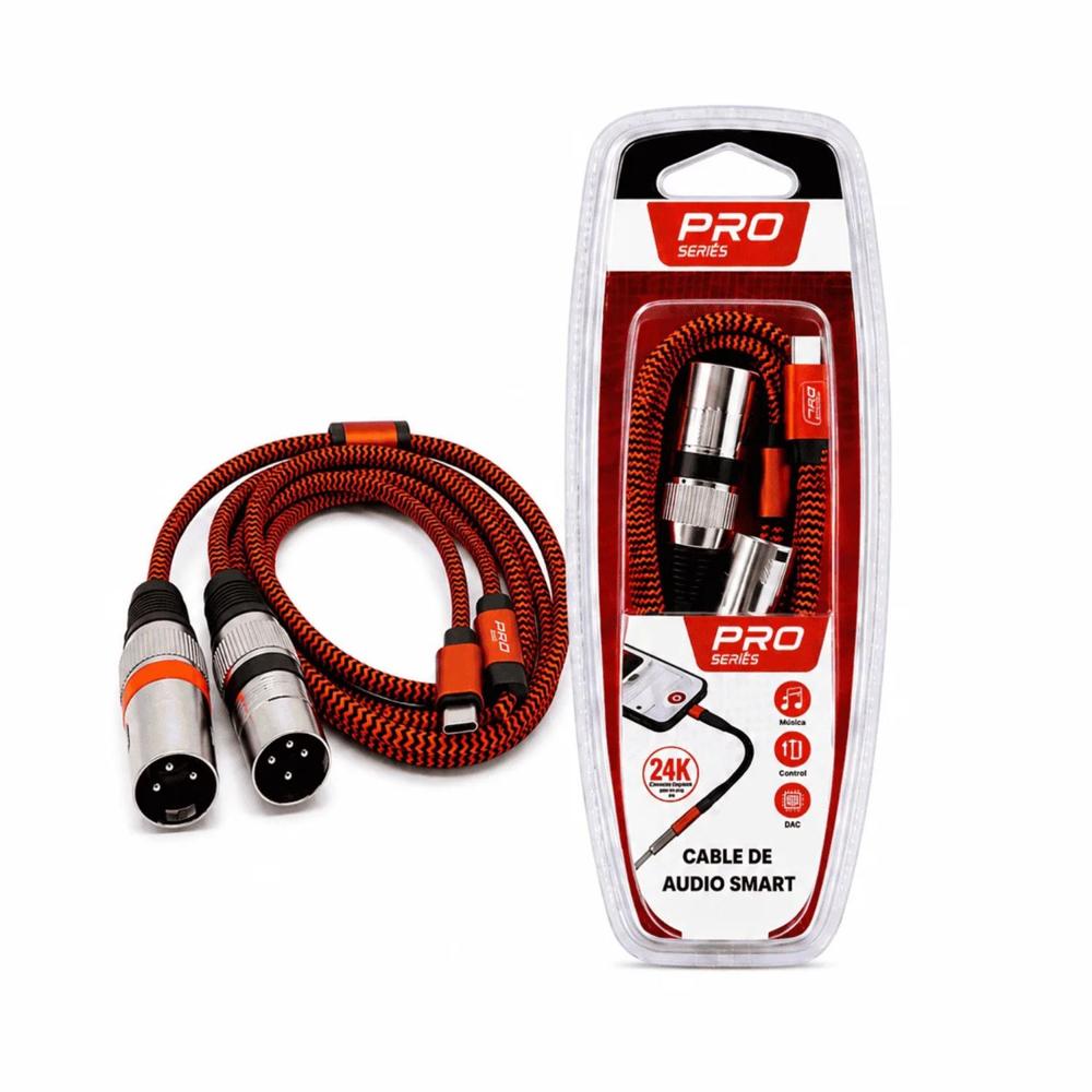 Cable de Audio USB-C a 2 XLR Macho 2 Metros PRO SERIES PS-12C-2MT para Micrófonos y Consolas