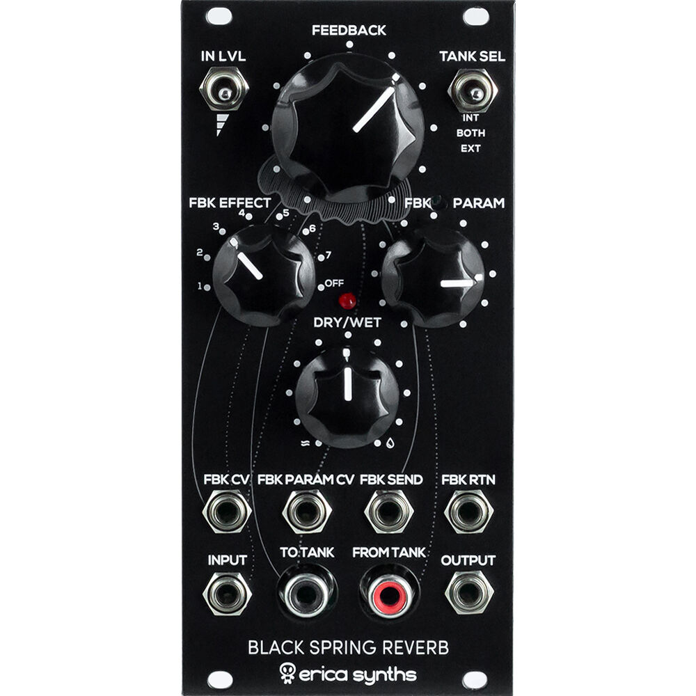 Erica Synths Módulo de Reverb de Primavera Black 12 HP - Compresor Vactrol, 7 Efectos de