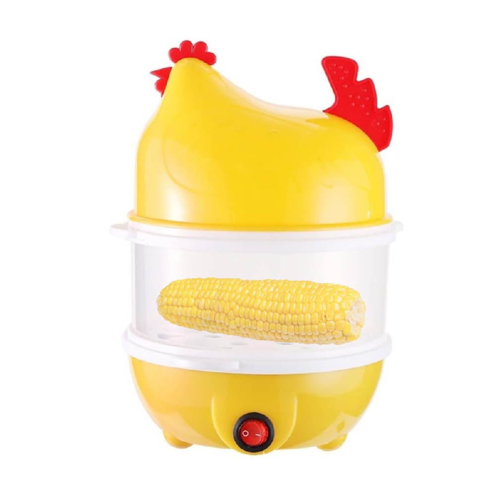 HERVIDOR DE HUEVOS ELECTRICO DE 2 NIVELES CON DISEÑO DE GALLINA