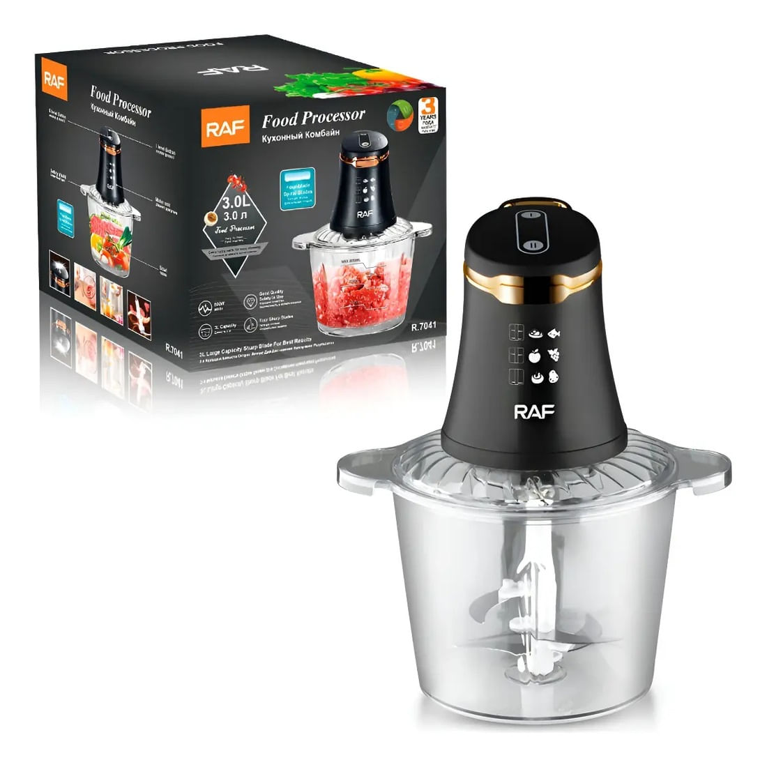 PROCESADOR DE ALIMENTOS 3.0L 800W RAF R.7041