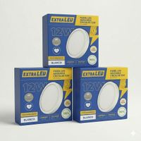 Pack x3 Panel Led Adosable Circular 12w Luz Cálida 3000K  De Policarbonato Extraled