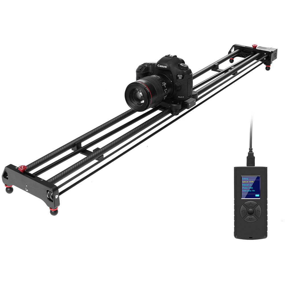 GVM Slider Motorizado de Carbono GP-120QD 48"" - Soporta Cargas de hasta 11 lb, Control Rem