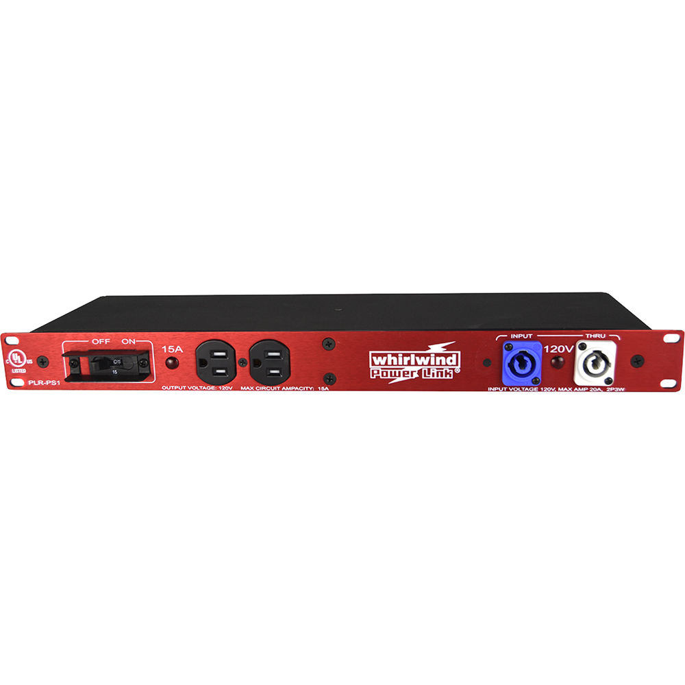 Whirlwind Rackmount Power Link PLR-PS1 - Distribuidor Eléctrico con 5 Salidas Hubbell TR