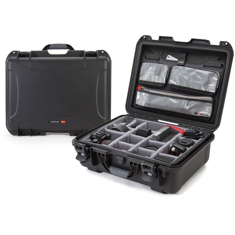 Nanuk 930 Estuche Duro con Kit Pro para Fotografía - Negro, Impermeable IP67, Resina NK-7