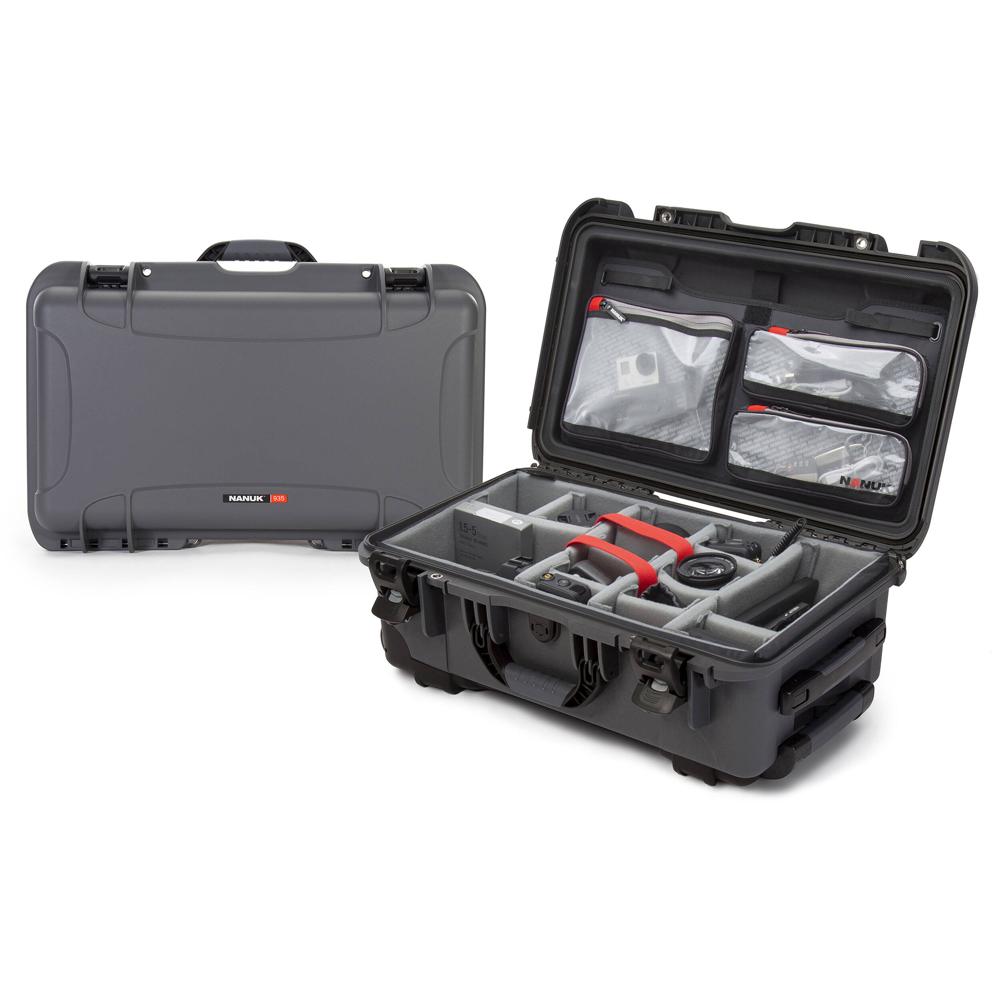 Nanuk 935 Maleta Dura Impermeable con Ruedas para Fotografía y Video - 28.5L, Color Grafi