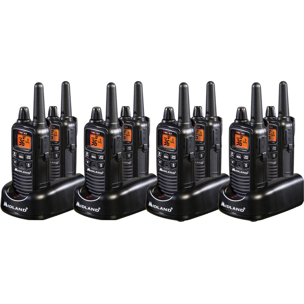 Midland Radio FRS LXT600VP3 Bundle 8-Pack con Auriculares AVP-H3 y Cargadores