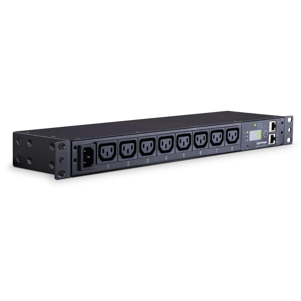 CyberPower PDU15MHVIEC8FNET PDU Monitoreado 8 Salidas IEC-320 C13, 1 RU, 240V/15A, Con Pan