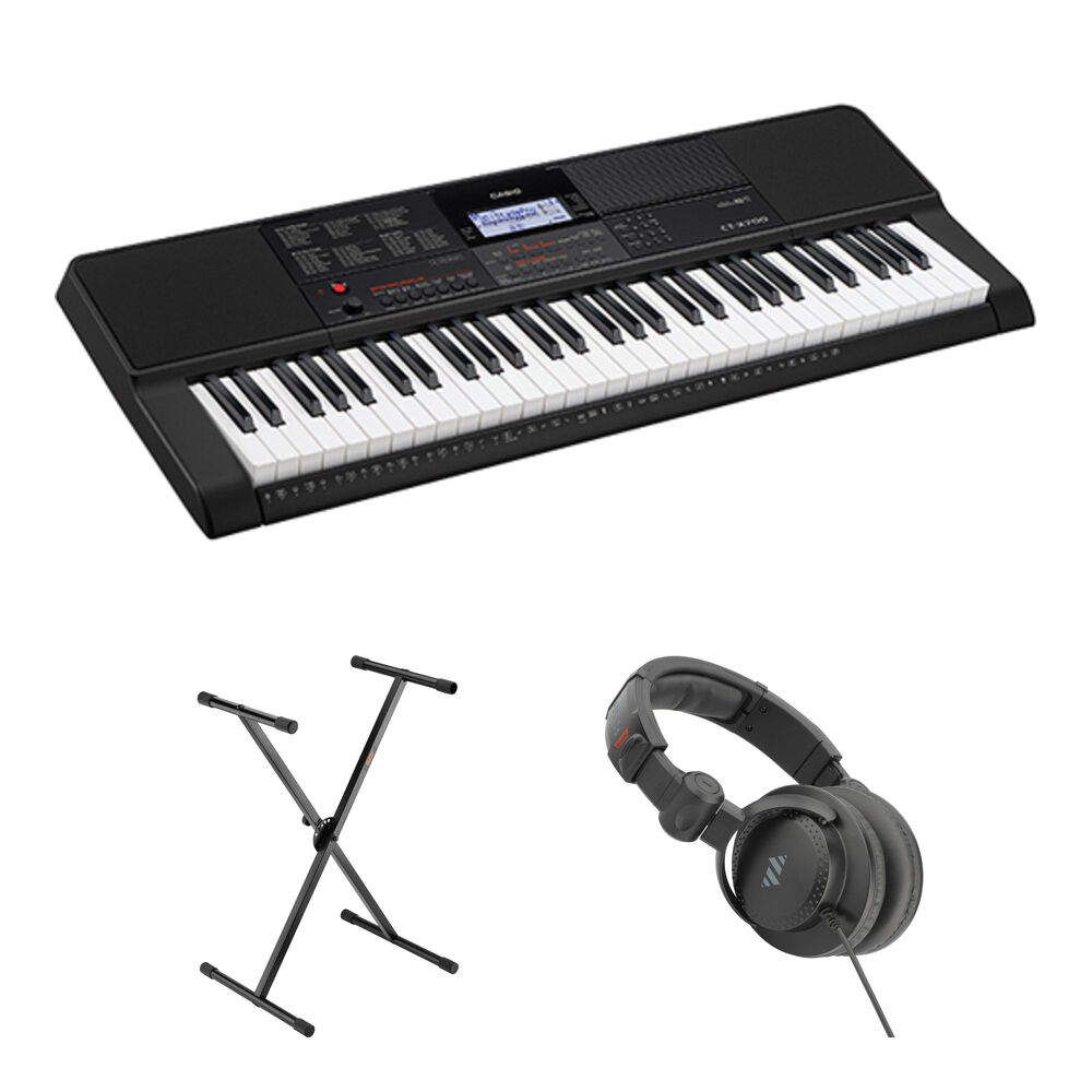 Casio Teclado Portátil CT-X700 61 Teclas Sensibles al Tacto con Soporte KSPL-1X y Auricul