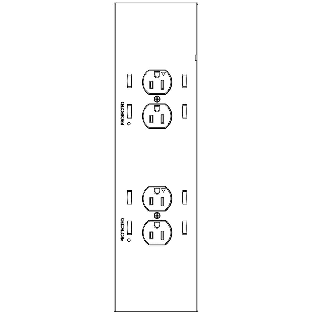 Chief Kit de Energía de 4 Salidas para Caja de Pared PAC526
