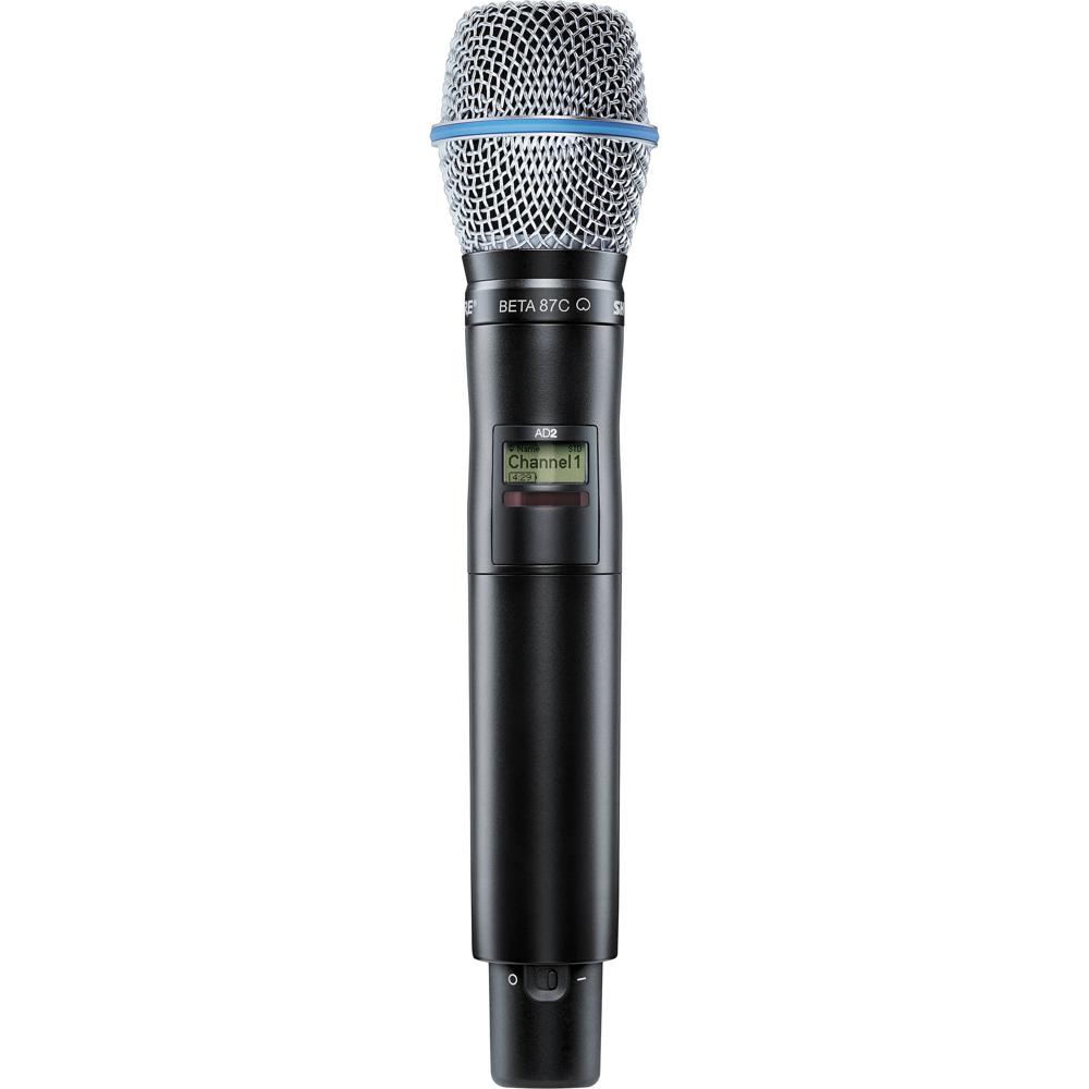 Shure AD2/87C Micrófono Inalámbrico de Mano Digital con Cápsula Beta 87C, Patrón Cardi