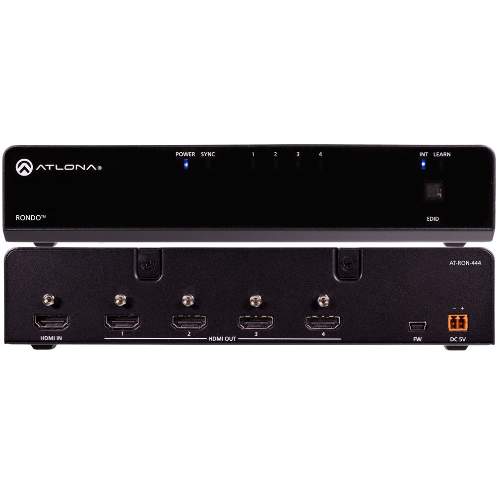 Atlona Rondo 444 Amplificador de Distribución HDMI 1x4 4K/HDR con Soporte HDR10 y Dolby V