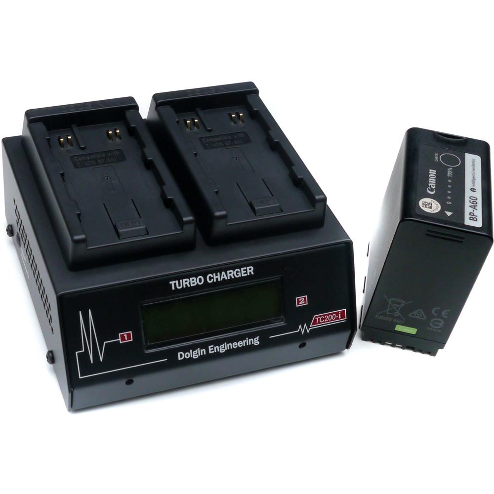 Dolgin Engineering TC200-i Cargador de Baterías para Canon BP-A30 y BP-A60 con Pantalla L