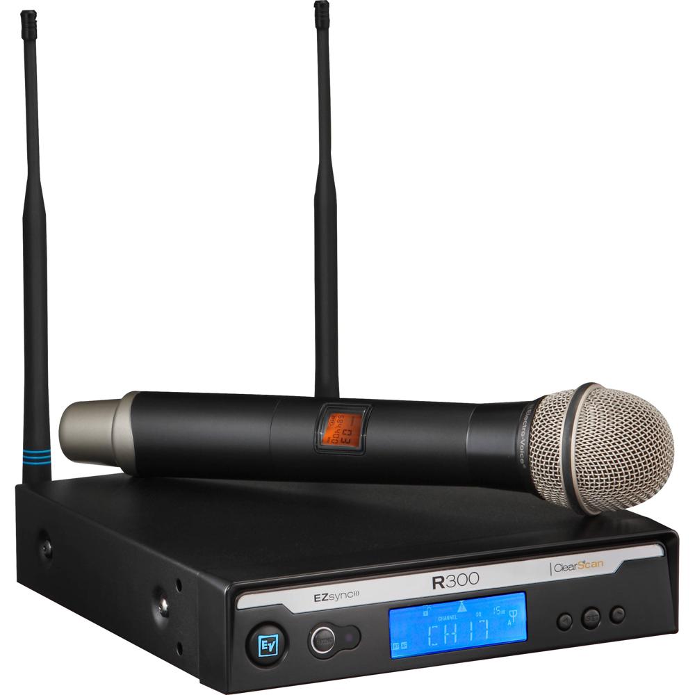 Electro-Voice R300-HD Sistema de Micrófono Inalámbrico de Mano con Antena de Diversidad,