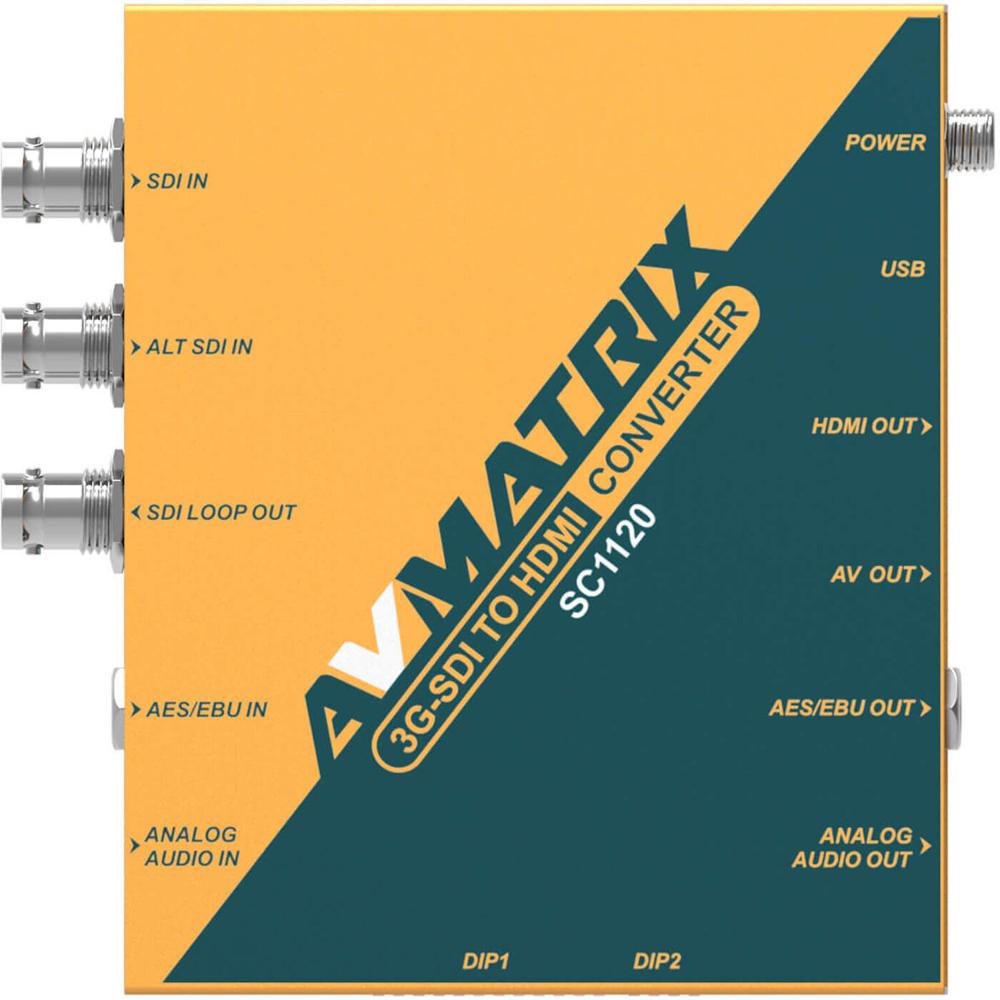 AVMATRIX Conversor 3G-SDI a HDMI SC1120 con Escalado AV, Soporta Resoluciones hasta 1080p