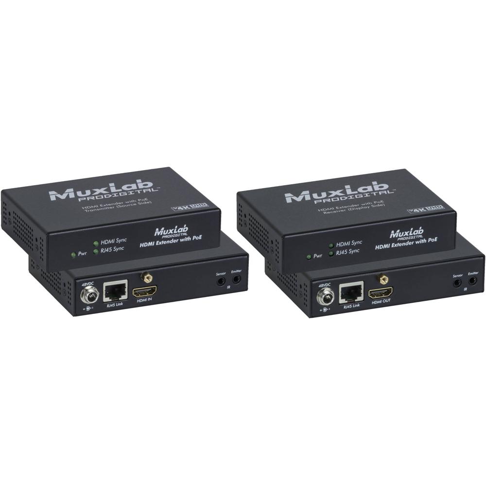 MuxLab Extensor HDMI UHD-4K Lite Kit con PoE - Transmisión hasta 230'