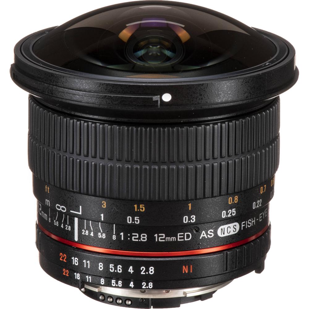 Samyang 12mm f/2.8 ED AS NCS Fisheye Lens - Montura Nikon F, Apertura f/2.8, 180º Ángulo