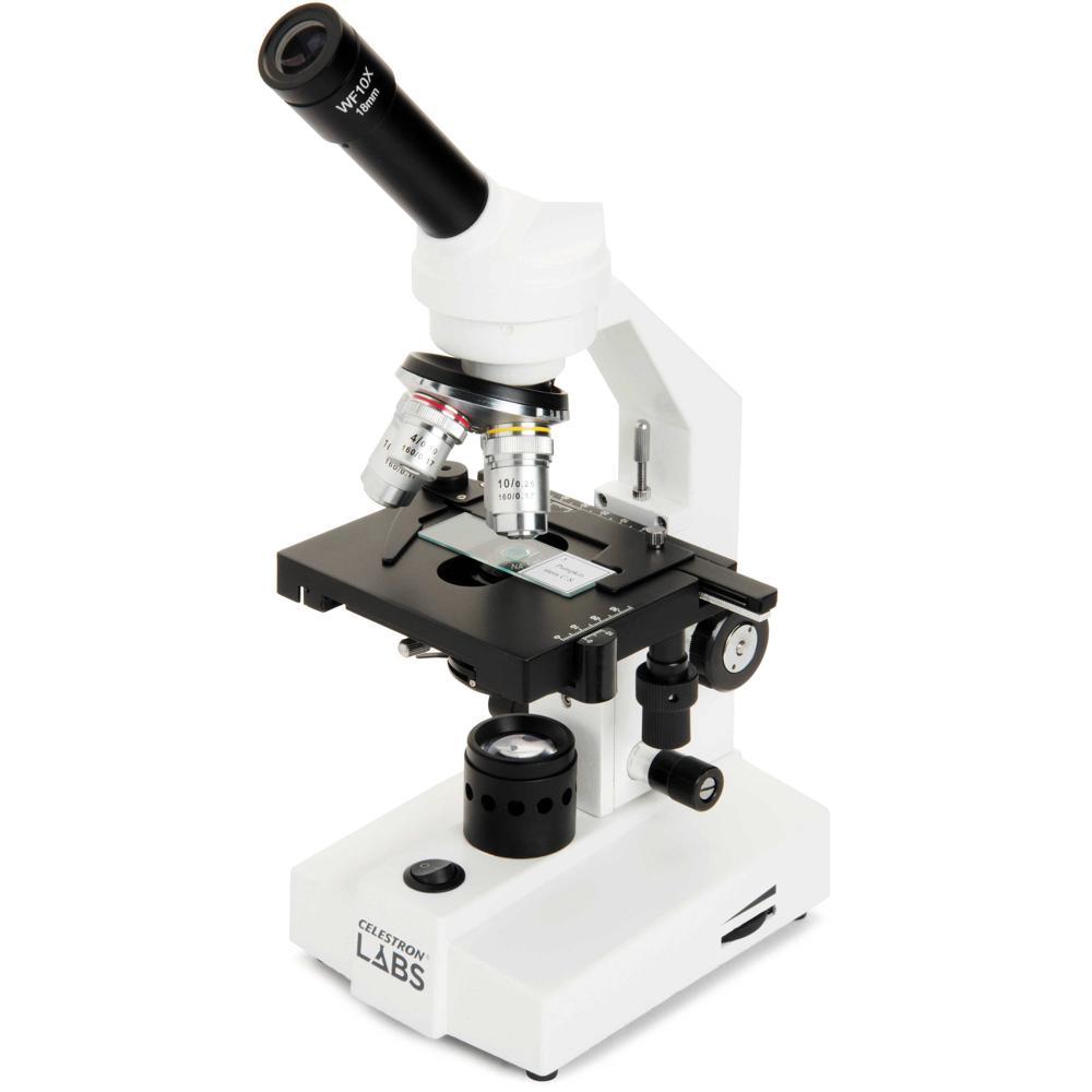 Celestron Microscopio Monocular CM2000CF 360° Rotativo, 4x-100x-2000x, Iluminación Haló