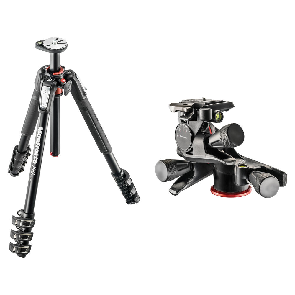 Manfrotto Trípode de Aluminio MT190XPRO4 con Cabezal XPRO Geared 3-Way - Capacidad de Car