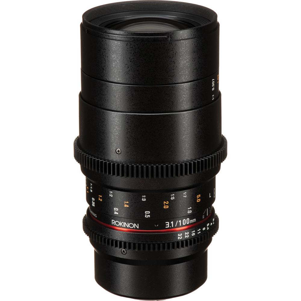 Rokinon 100mm T3.1 Macro Cine DS Lens Micro Cuatro Tercios - Enfoque Manual, Abertura De-C