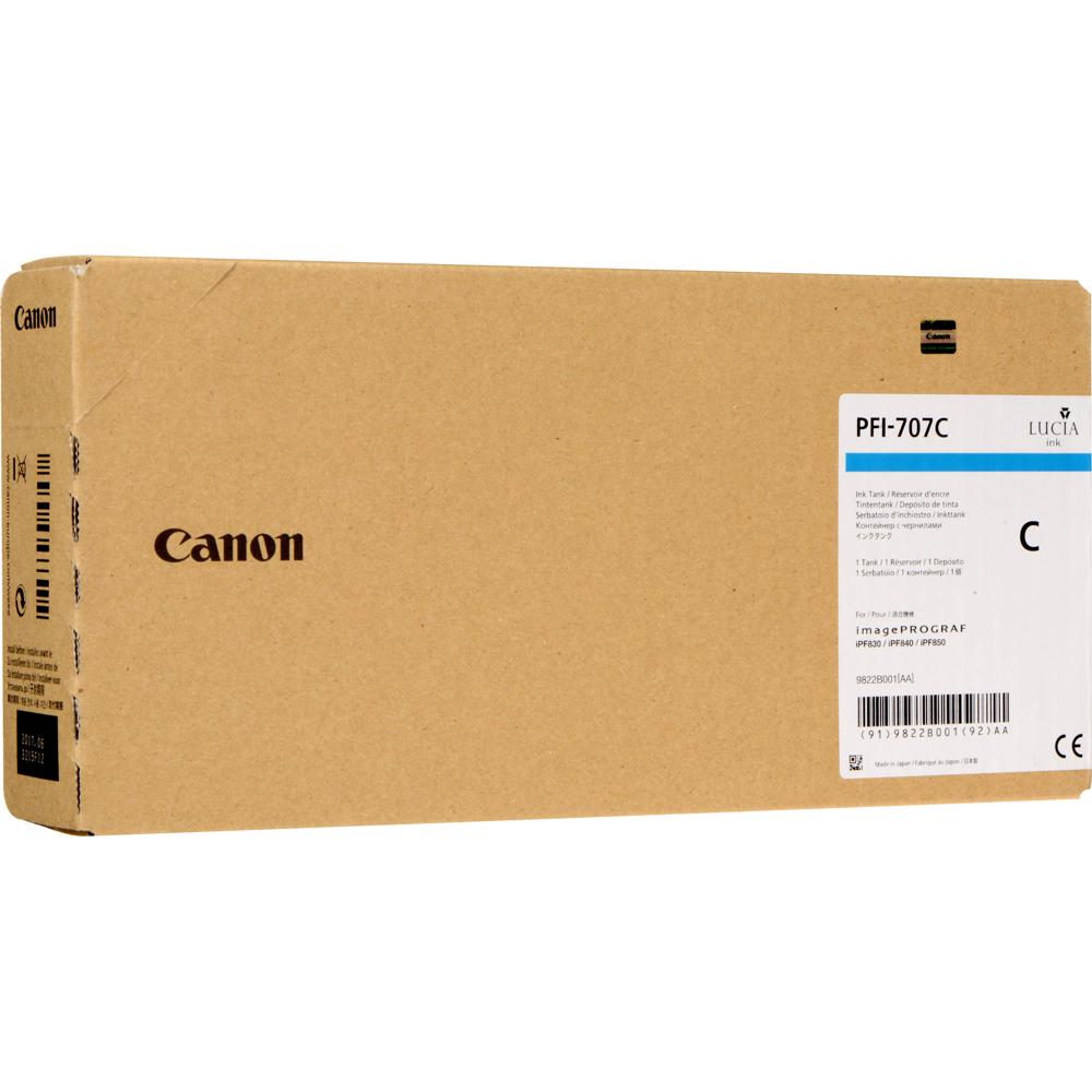 Canon PFI-707C Cartucho de Tinta Cian 700 mL para Impresoras imagePROGRAF iPF830, iPF840 e