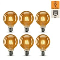 Pack x6 Foco LED Bola G80 Vintage 8W Luz  E27 Cálida EXTRALED