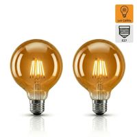Pack x2 Foco LED G95 Bola G80 Vintage 8W E27 Luz Cálida EXTRALED