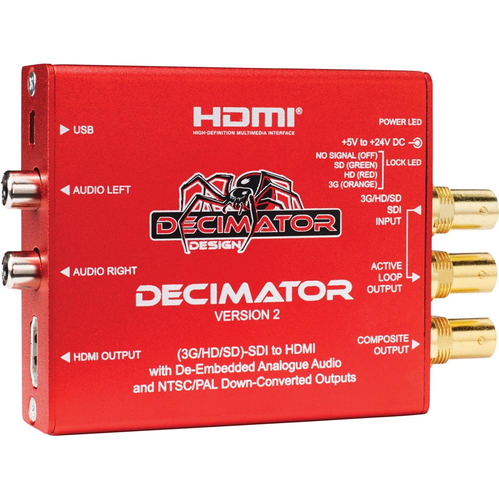 DECIMATOR 2 Convertidor 3G/HD/SD-SDI a HDMI con Escalador NTSC/PAL y Salidas de Audio Anal