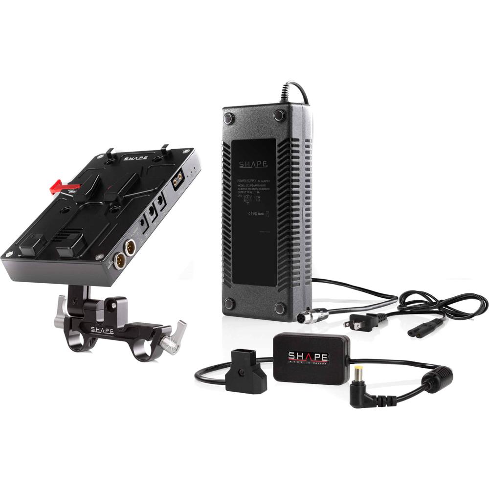 SHAPE J-Box Power & Charger V-Mount para cámaras Panasonic EVA1 y Sony FS7/FS7M2/FS5/FS5M