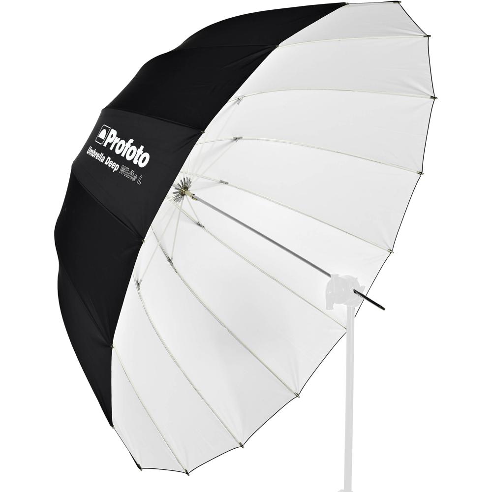Profoto Umbrella Deep White 51"" - Interior Blanco, 16 Varillas de Fibra de Vidrio, Materia