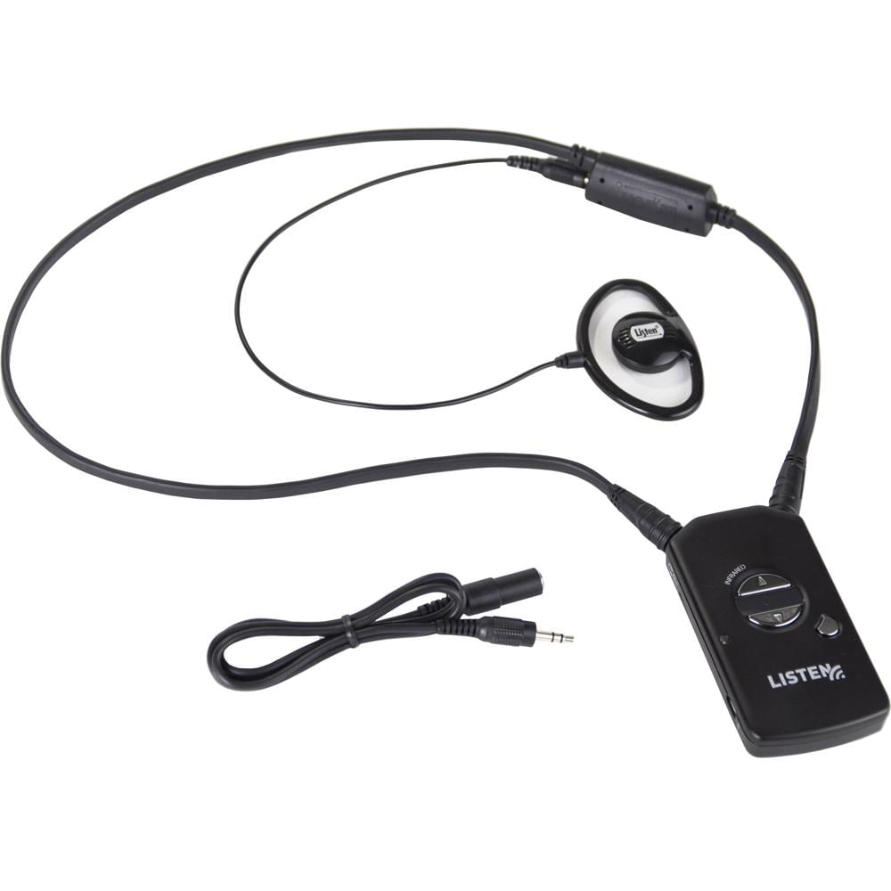 Listen Technologies Receptor IR iDSP LR-5200-IR con bucle de cuello y auricular