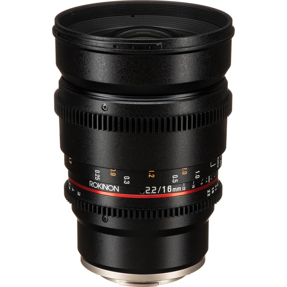 Rokinon 16mm T2.2 Cine DS Lens para Montura Sony E - Lente para Sensores APS-C con Recubri