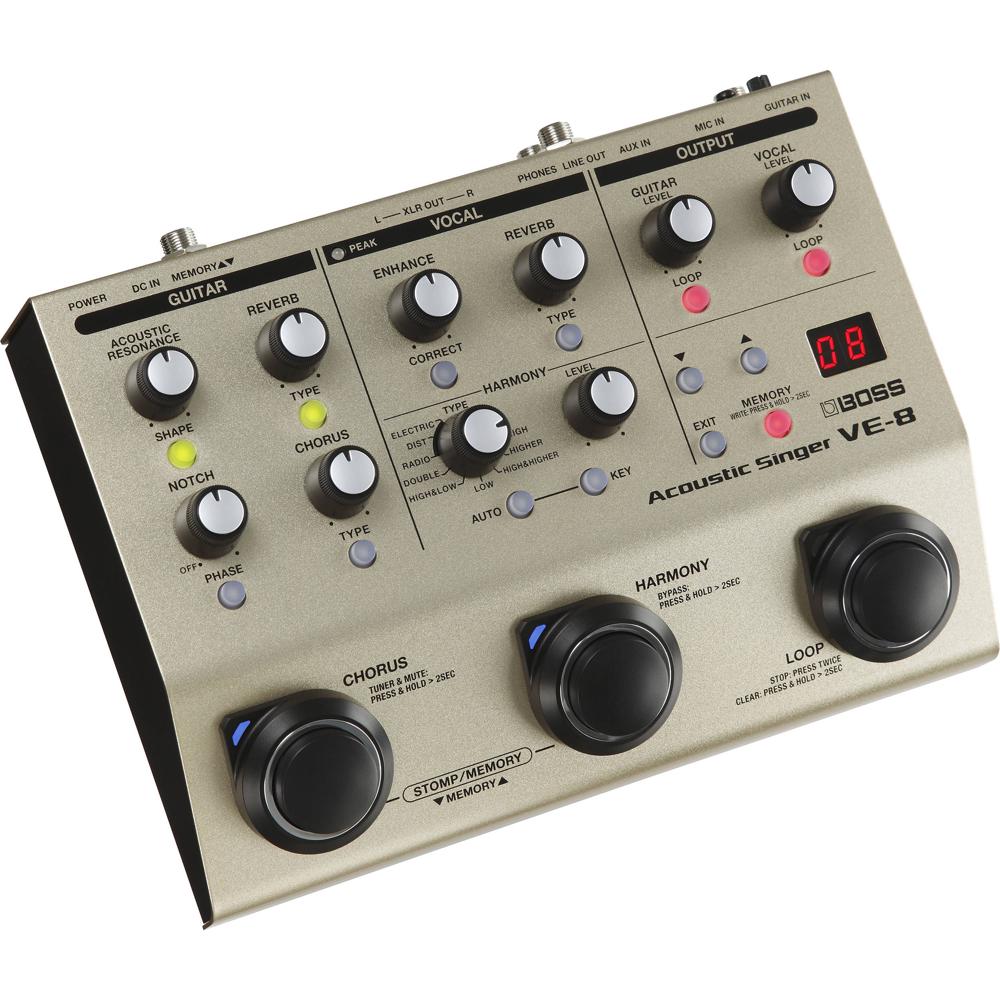 BOSS VE-8 Acoustic Singer - Preamp y Efectos para Voces y Guitarras Acústicas con Looper