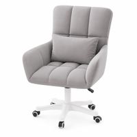 Silla De Tocador Acolchada Cojín Lumbar Altura Ajustable Giratoria 360° Dormitorio Hogar 190418-1