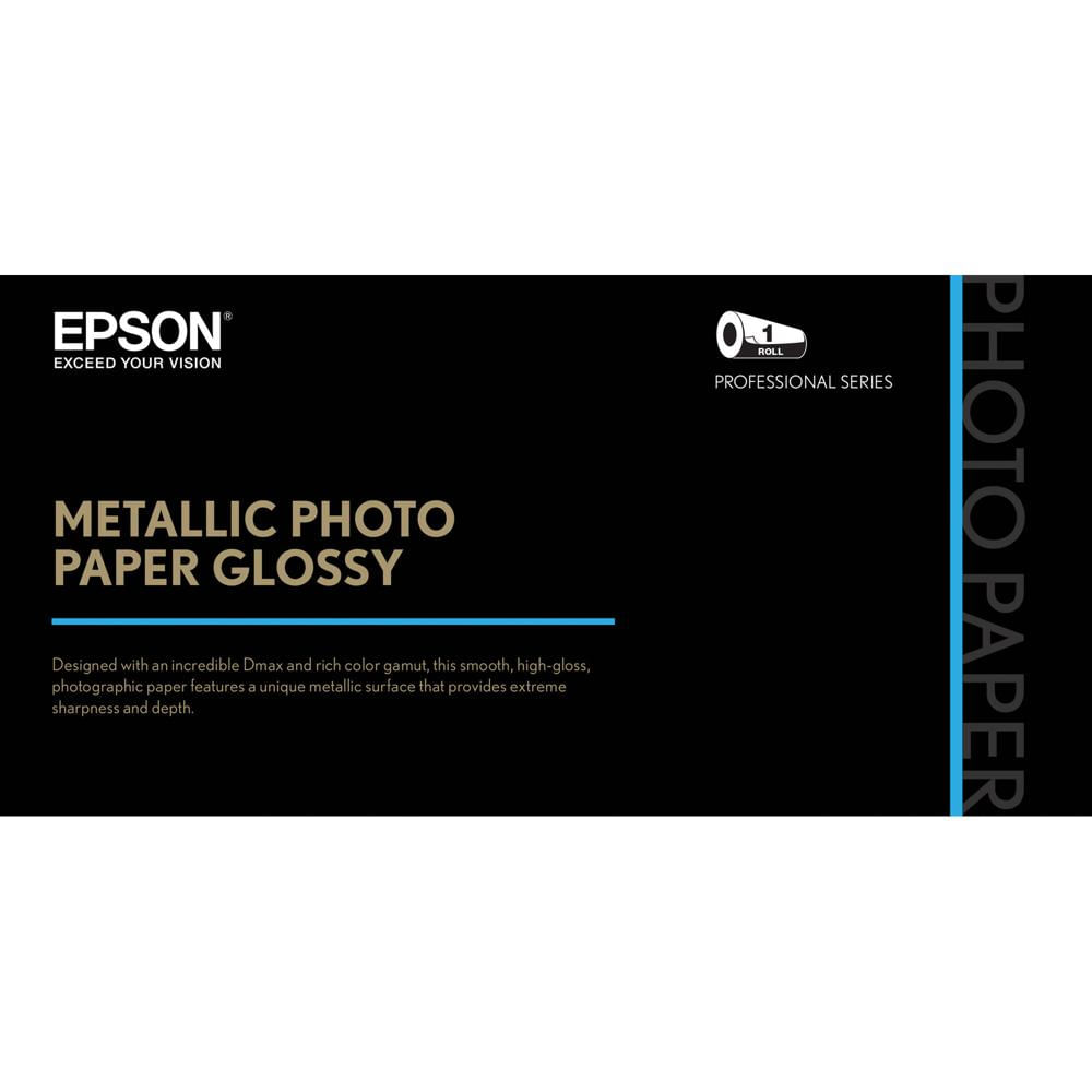 Epson Papel Fotográfico Metálico Glossy 36"" x 100' - 257 gsm, 10.5 mil, Brillo 81%, Blan