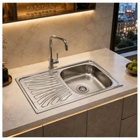 Lavadero de Cocina de Acero Inoxidable 75 x 40 cm con Escurridero WLS7540G