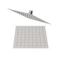 Cabezal de ducha regadera cuadrada 15cm cromada de acero