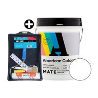 COMBO Pintura Latex American Colors Mate Bl 4 gl + Kit Pintor Tekno de Polipropileno/Acero Bl